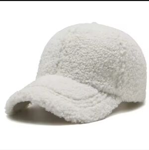 New Unisex Faux Lamb Wool Cozy Winter white Baseball trucker Cap hat fall winter